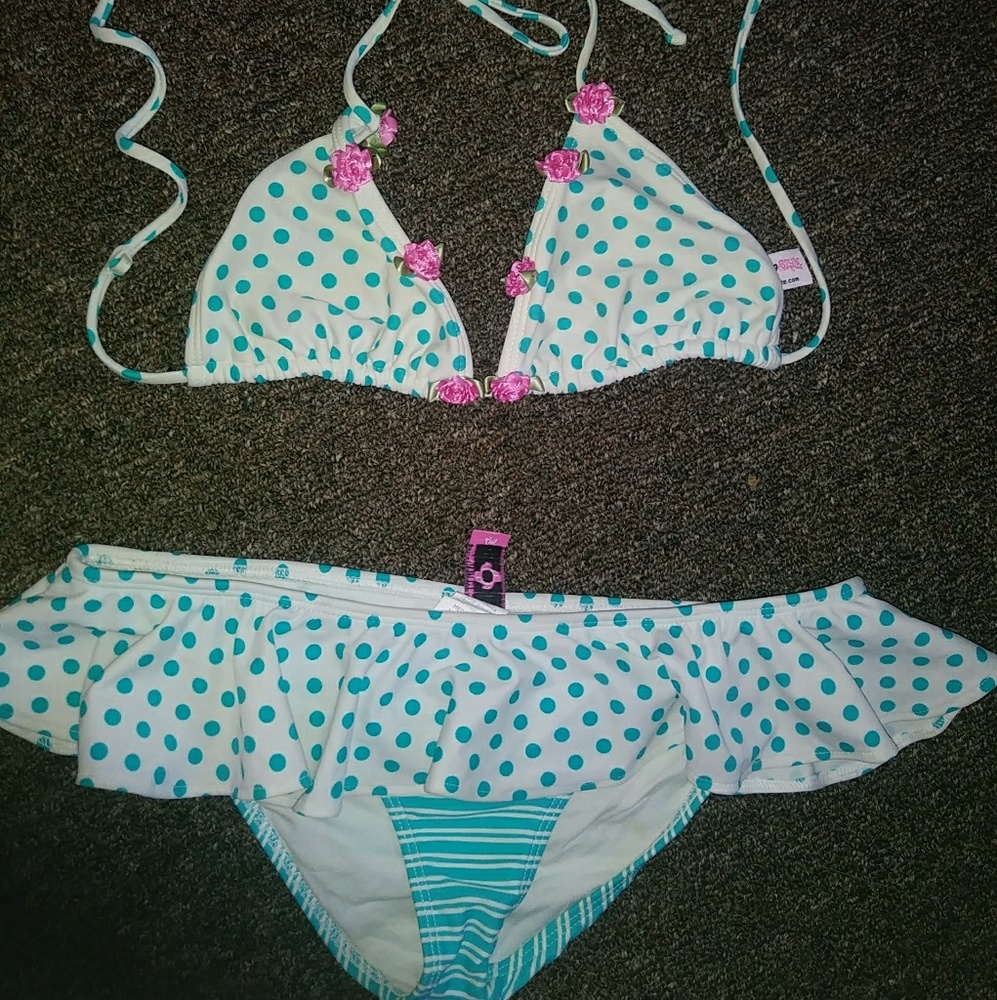 Polka Dot Bikini w/flowers